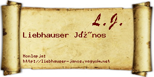 Liebhauser János névjegykártya